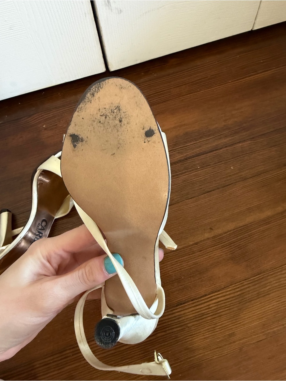 Allure Vintage Strappy Gold Slingback Heels Bow Size 7 - Picture 4 of 4
